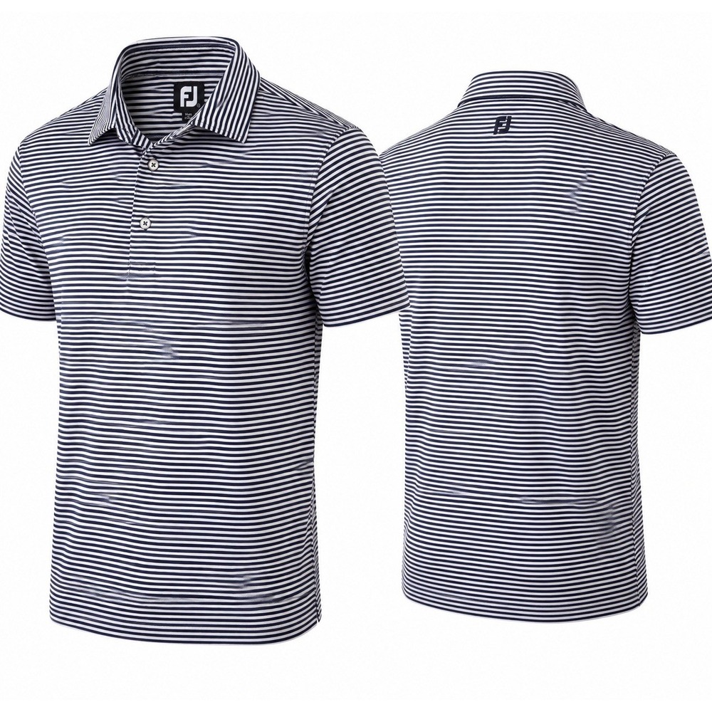 FootJoy SHIRT MENS XXL BLUE GRAY STRIPE Performance Golf Polo